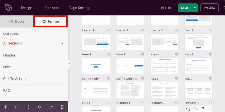 Seções de uma página do seedprod - IsItWP - Detector de tema WordPress gratuito seedprod-one-page-sections