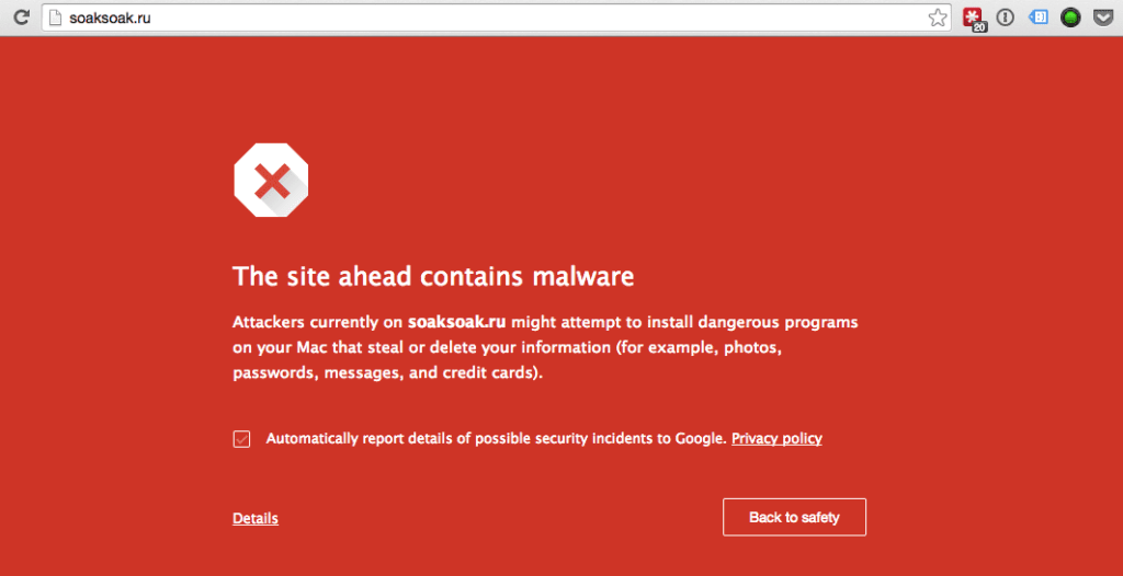 Avviso malware WordPress