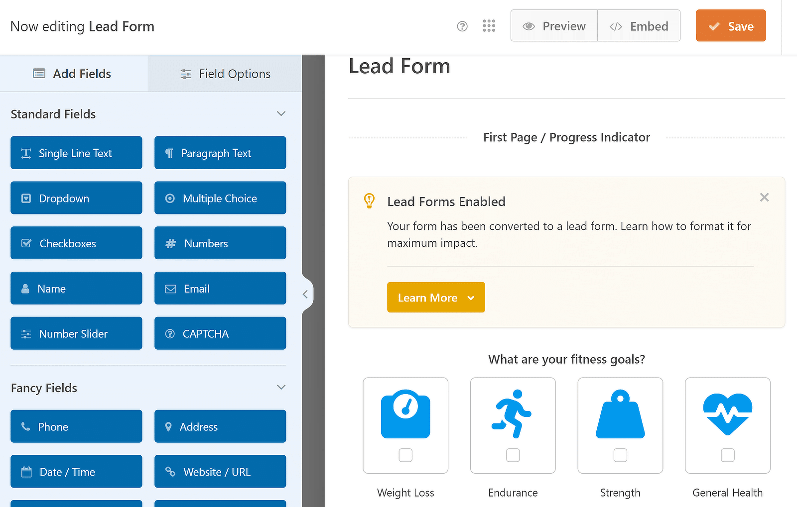 Formularul Lead Loaded - WPForms Lead form loaded
