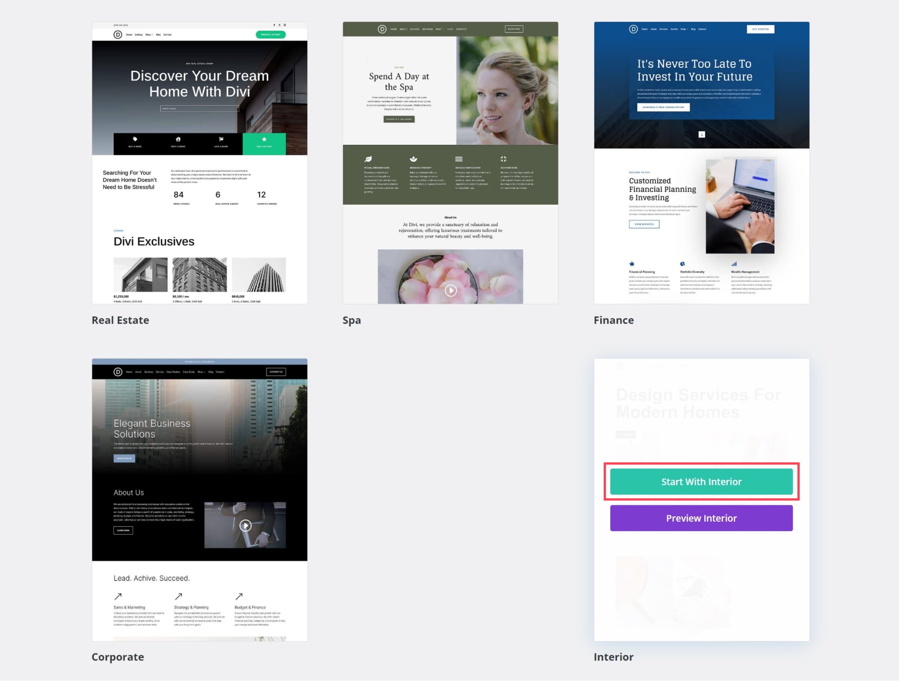divi インテリア スターター サイト