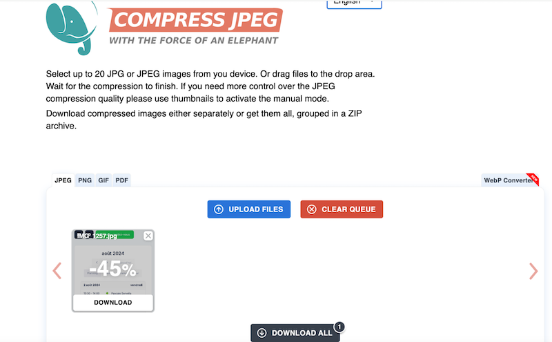 Compresión JPEG - Fuente: CompressJPEG