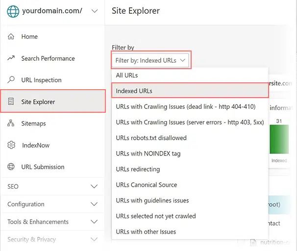 Como enviar seu site para motores de busca em 2024 14 Checking if website is indexed in Bing