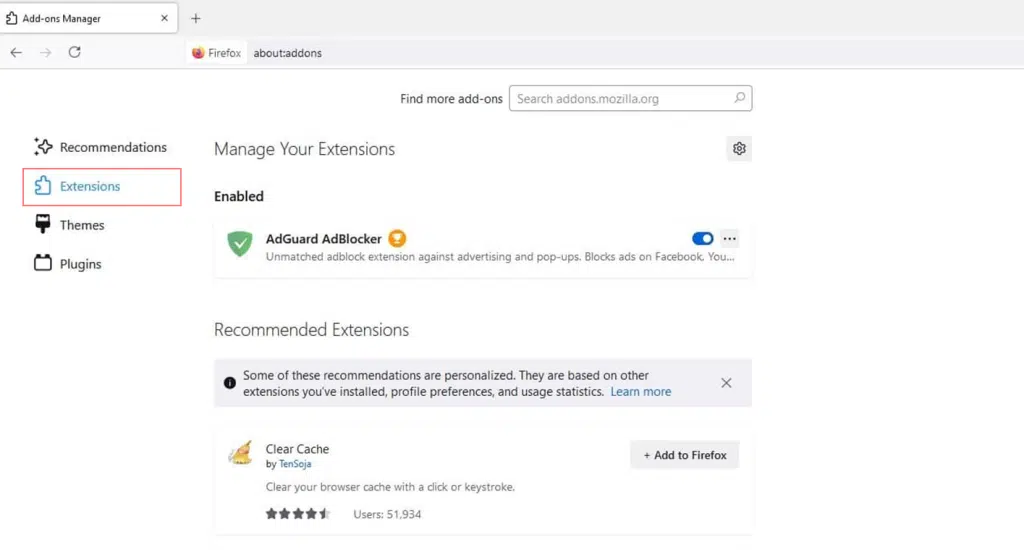 Como corrigir o erro “SSL_ERROR_RX_RECORD_TOO_LONG”? 10 Disabling Firefox Extensions