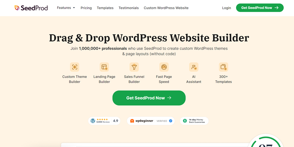 11 Top Alternative Elementor: Construirea site-ului WordPress 5 SeedProd