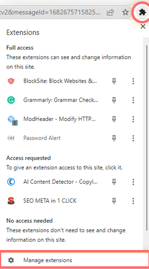 Como bloquear um site no Google Chrome? 6 maneiras rápidas 5 Manage Extensions on Chrome