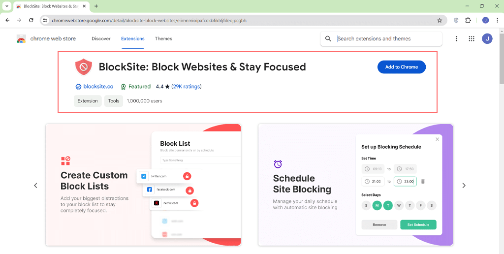 Como bloquear um site no Google Chrome? 6 maneiras rápidas 3 Installing BlockSite on chrome