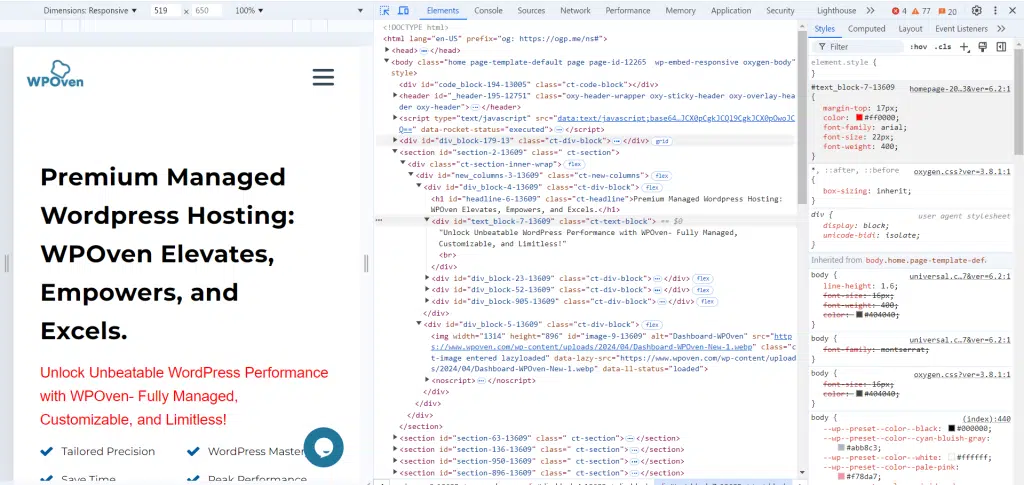 ¿Cómo inspeccionar elementos en Chrome, Safari y Firefox? 18 After the changes made in fonts using Dev tools