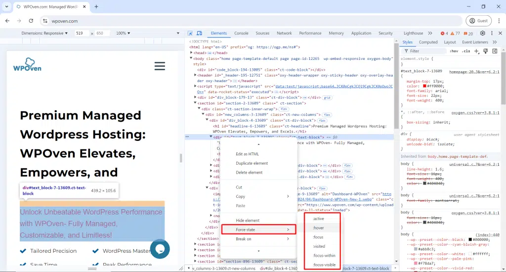 ¿Cómo inspeccionar elementos en Chrome, Safari y Firefox? 19 Changing Element States