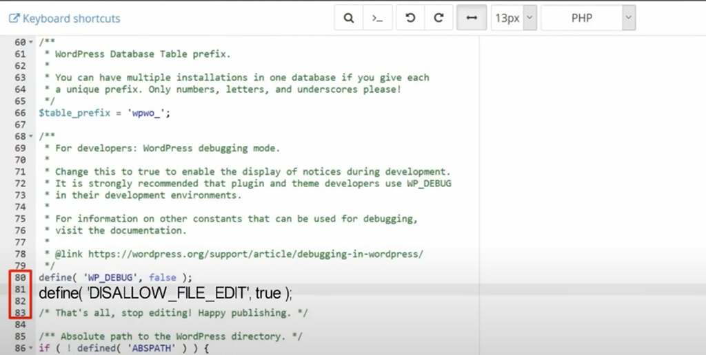 DISALLOW_FILE_EDIT - ¿Cómo deshabilitar la edición de archivos en WordPress? 6 Adding Add the DISALLOW_FILE_EDIT Constants in wp-config.php file