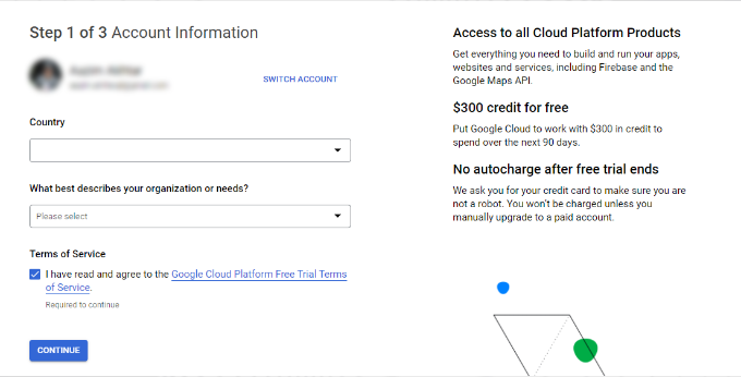 Cómo insertar Google Maps en WordPress: 3 métodos rápidos 19 Enter personal details for the Billing Account