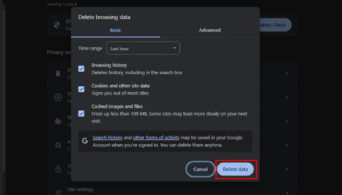 WordPress Web サイトの HTTP 400 Bad Request エラーを修正する方法 (7 つの方法) 1 clear data 1