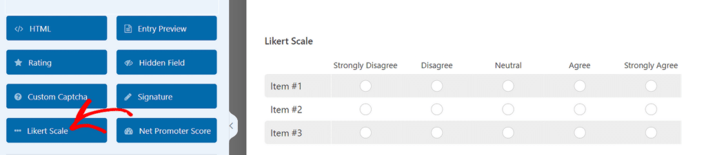 Adicione o campo de escala Likert - WPForms Add Likert Scale field