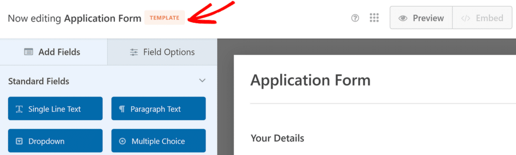 Selo de modelo - WPForms Template badge