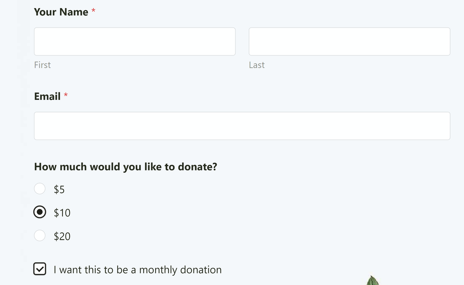 Caixa de seleção para doação recorrente - WPForms Recurring donation checkbox