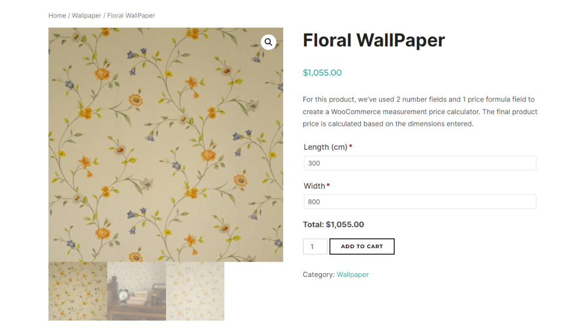 Kalkulator cen pomiaru WooCommerce