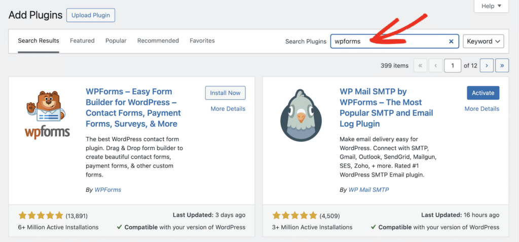 بحث الإضافات-wpforms - WPForms