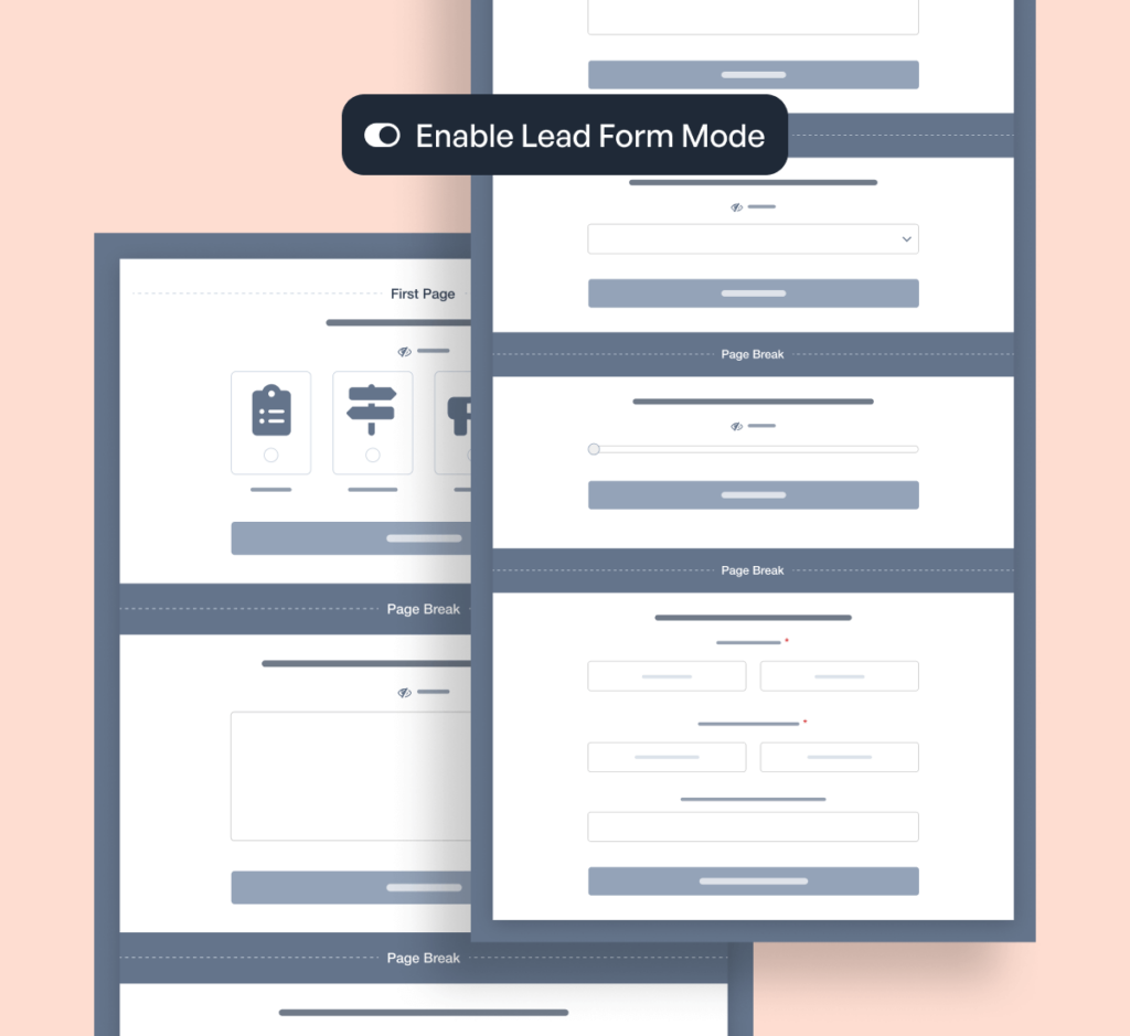 رسم توضيحي لنماذج العملاء المحتملين المبسطة للتحويلات الأعلى - WPForms Illustration of simplified lead forms for higher conversions