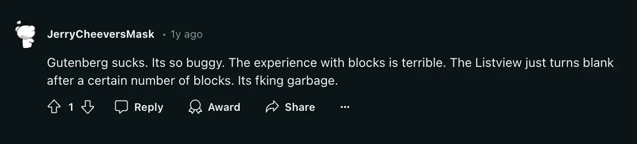 ความคิดเห็นของ Gutenberg เกี่ยวกับข้อบกพร่อง