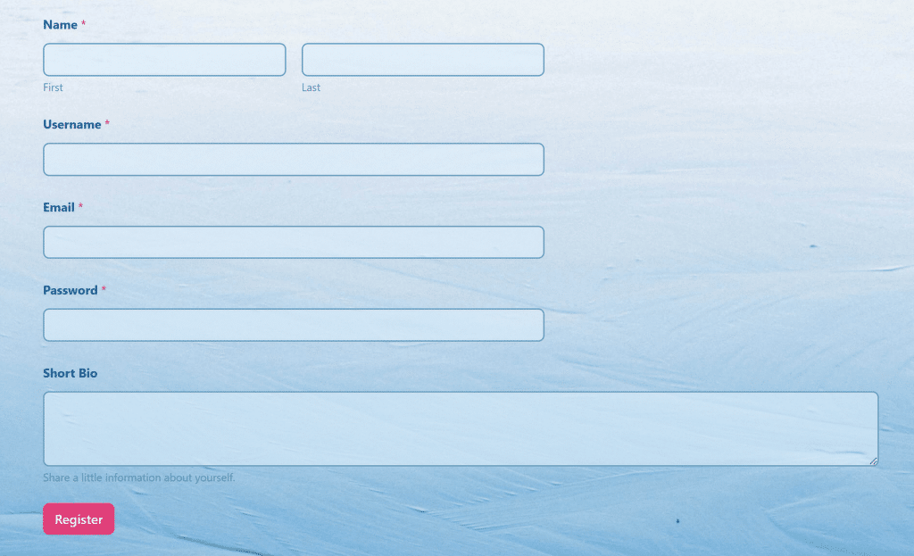 Formulir Pendaftaran Pengguna - WPForms User registration form