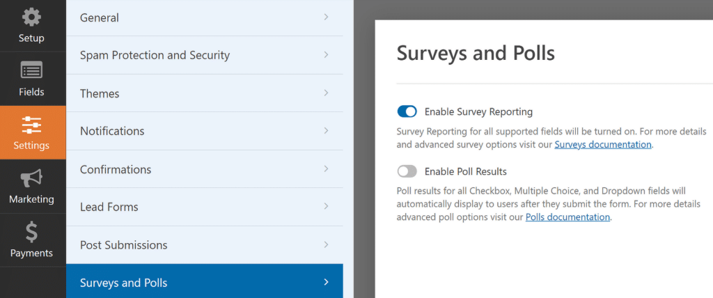 Pengaturan Survei dan Jajak Pendapat WPForms - WPForms WPForms surveys and polls settings