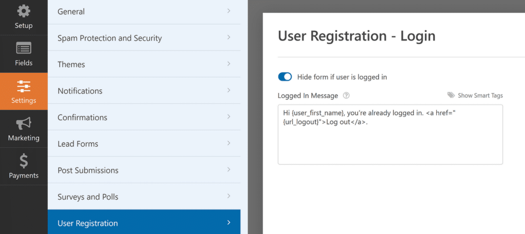 Pengaturan Formulir Login Pengguna - WPForms User login form settings