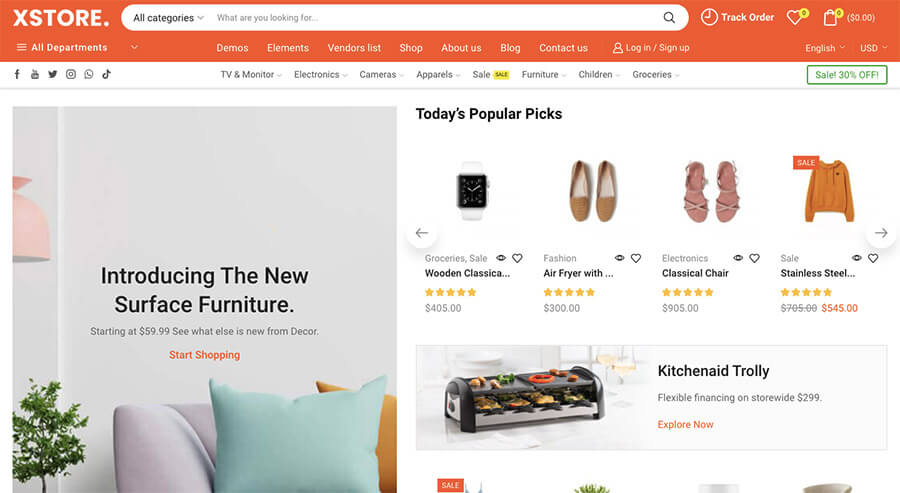 9+ temi e-commerce più popolari per WordPress nel 2024 11 xstore theme 1