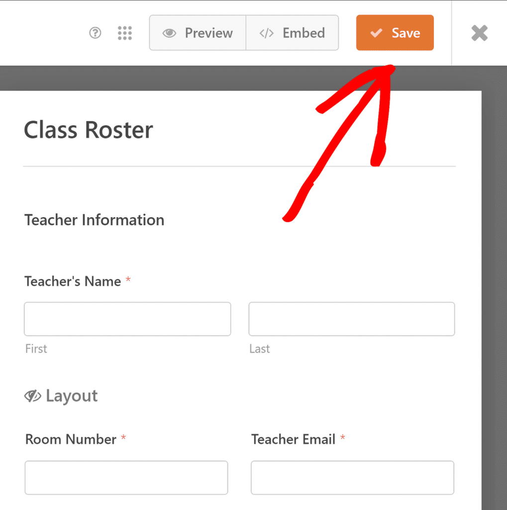 Salvați lista Cass - WPForms save class roster