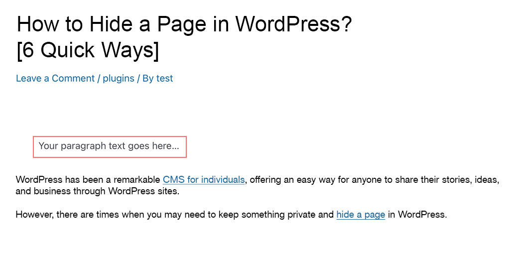 Como recuar parágrafos em um site WordPress? 4 maneiras rápidas 8 Preview of Indenting in WordPress using HTML tags