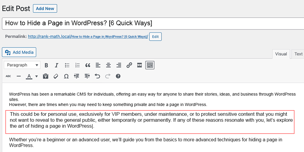 Como recuar parágrafos em um site WordPress? 4 maneiras rápidas 4 Indent Paragraphs in WordPress using Classic Edit