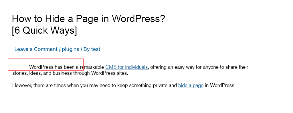 Como recuar parágrafos em um site WordPress? 4 maneiras rápidas 14 Preview if post after apply custom CSS for indentation