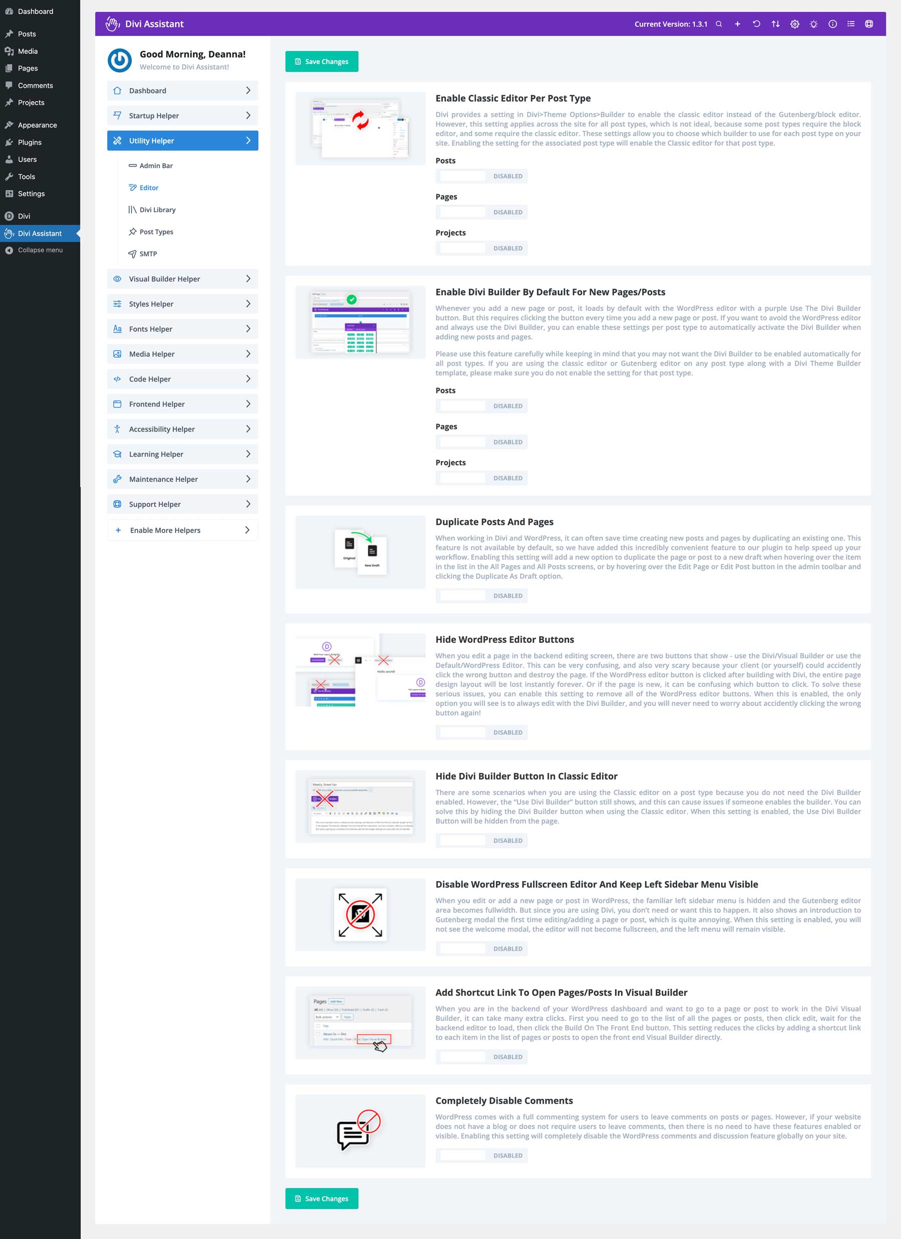 WordPress 편집기 설정