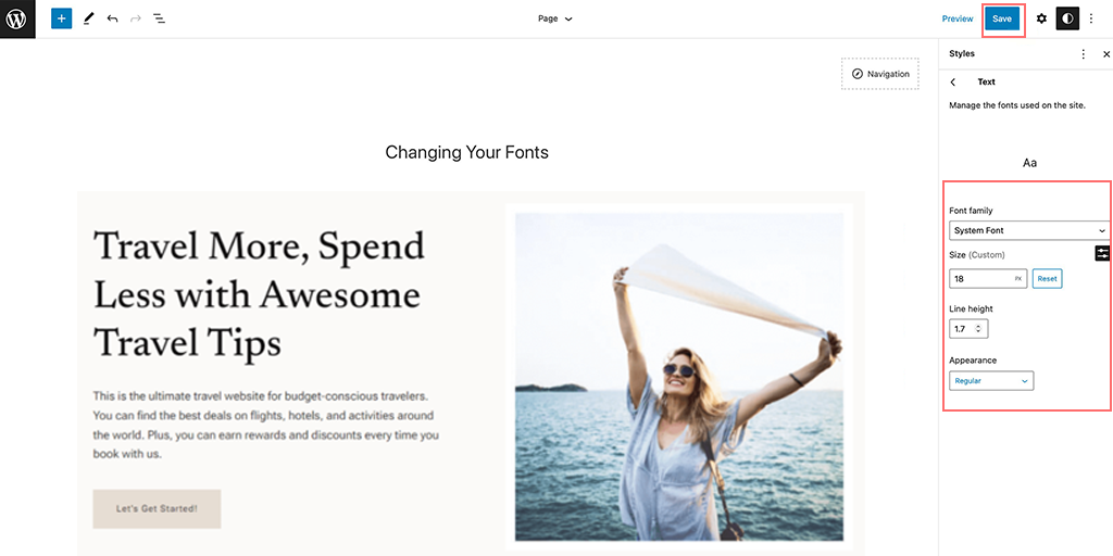 Cara Mengganti Font Di WordPress 2024 (CEPAT & Mudah!) 11 Selecting Font Family in Full Site Editor