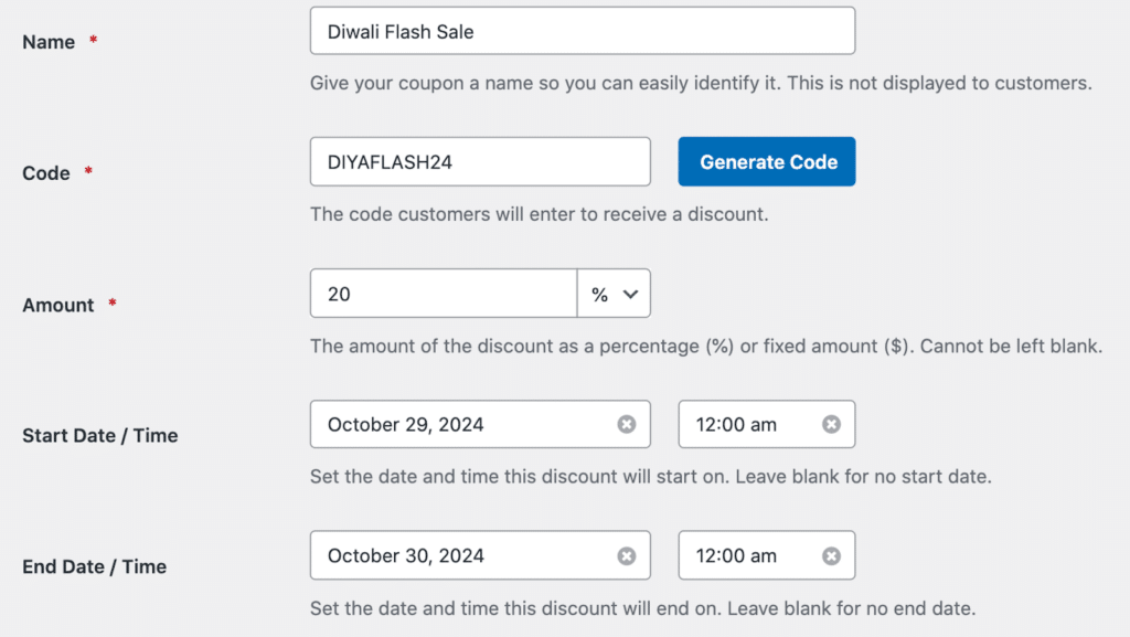 Diwali_FlashCoupon - WPForms Creating a Diwali flash sale coupon