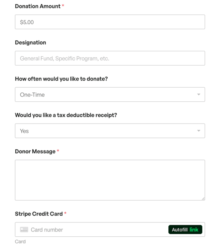 CharitableDonation_Template - WPForms Using a donation form template