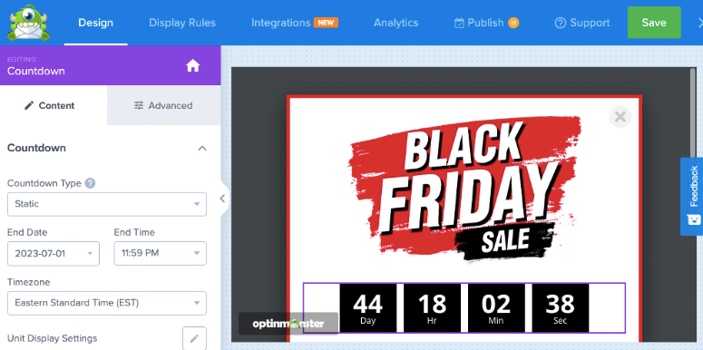 Penghitung waktu mundur OptinMonster - IsItWP - Detektor Tema WordPress Gratis OptinMonster countdown timer