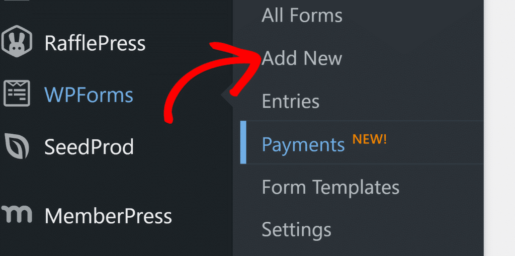 새 양식 추가 - WPForms wpforms add new form