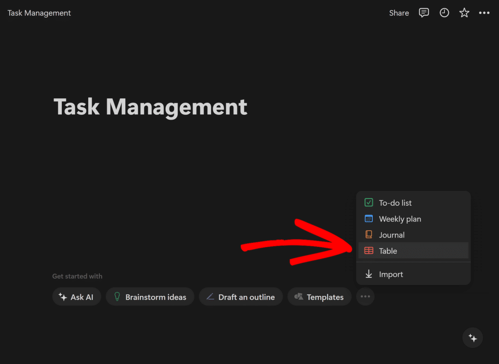 فكرة إنشاء قاعدة البيانات - WPForms database creation notion