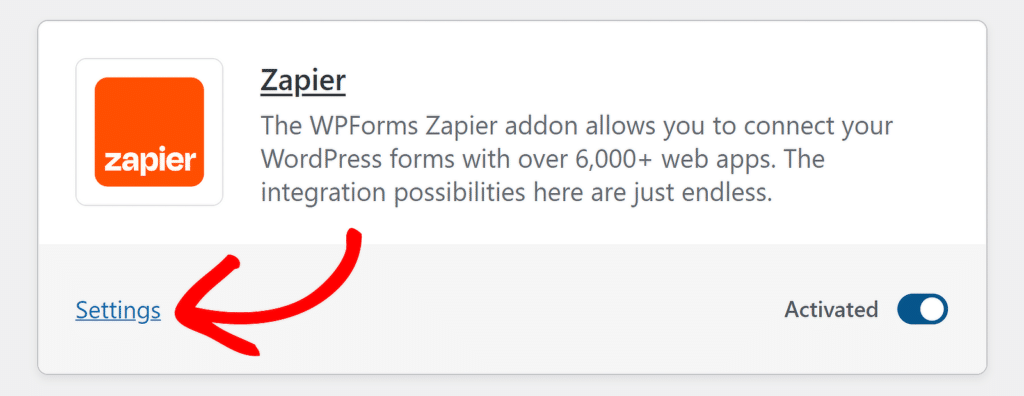 إعدادات زابير - WPForms zapier settings option