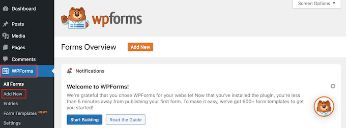 如何将 Cloudflare Turnstile 验证码添加到 WordPress 11 Creating new WPForms in WordPress Site