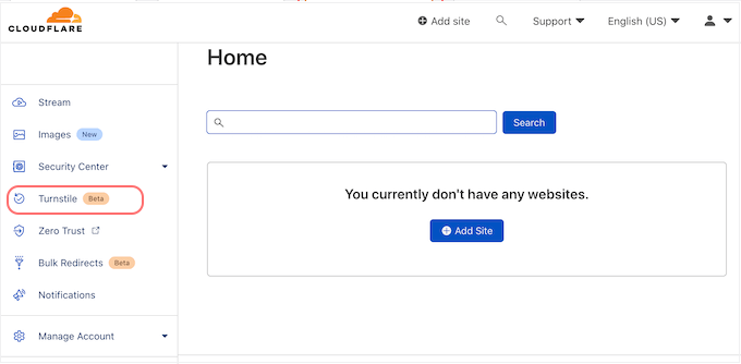 如何将 Cloudflare Turnstile 验证码添加到 WordPress 6 Navigating Turnstile Settings in Cloudflare Dashboard