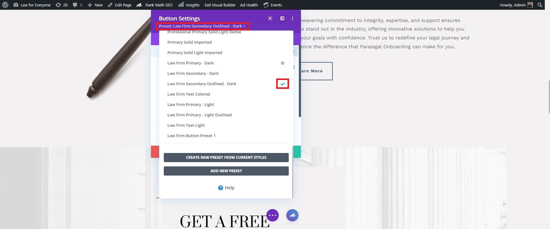 divi global ön ayar ayarları