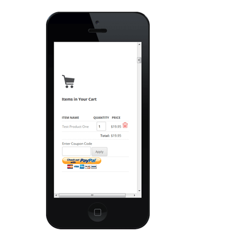 Como fica a página de checkout com o botão Paypal - Fonte: WordPress Simple Shopping Cart