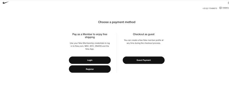 Checkouts de membros x convidados - Fonte: Nike