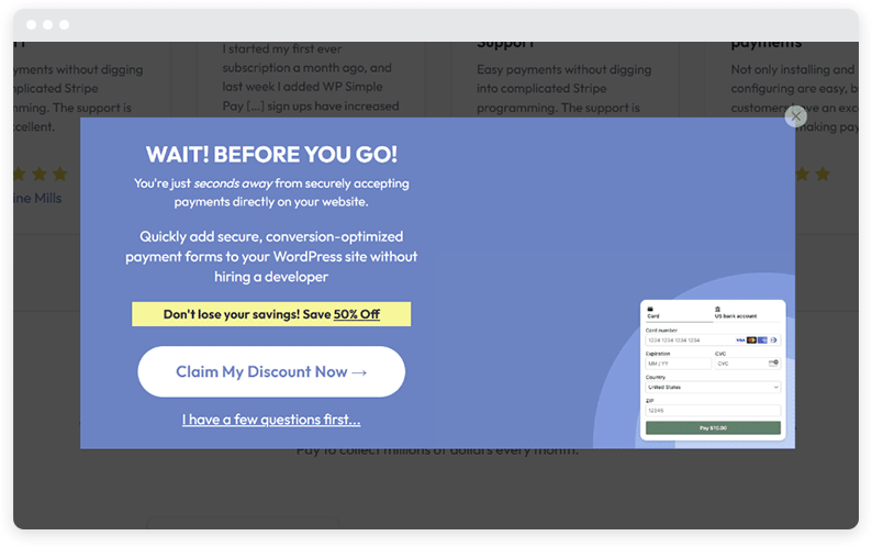 Contoh popup keluar berwarna biru saat meninggalkan situs.