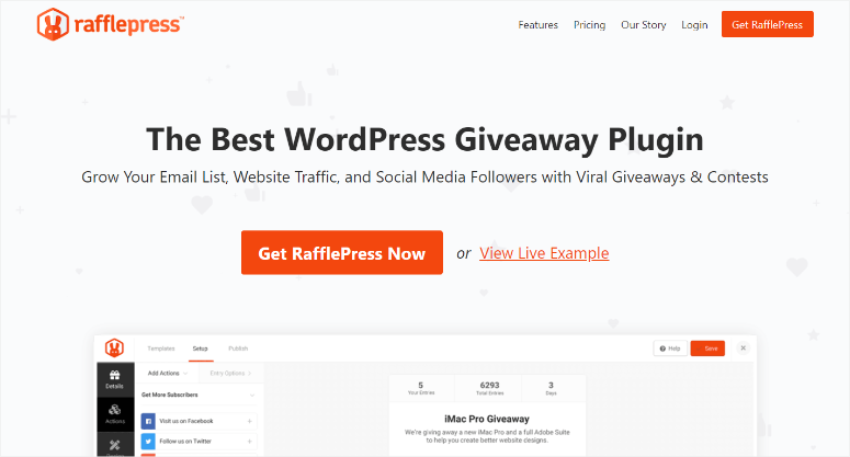 rafflepress-homepage — IsItWP — бесплатный детектор тем WordPress rafflepress homepage