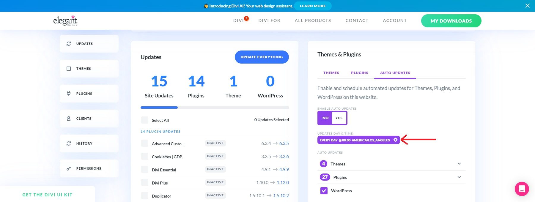 Divi dash 更新日期和時間