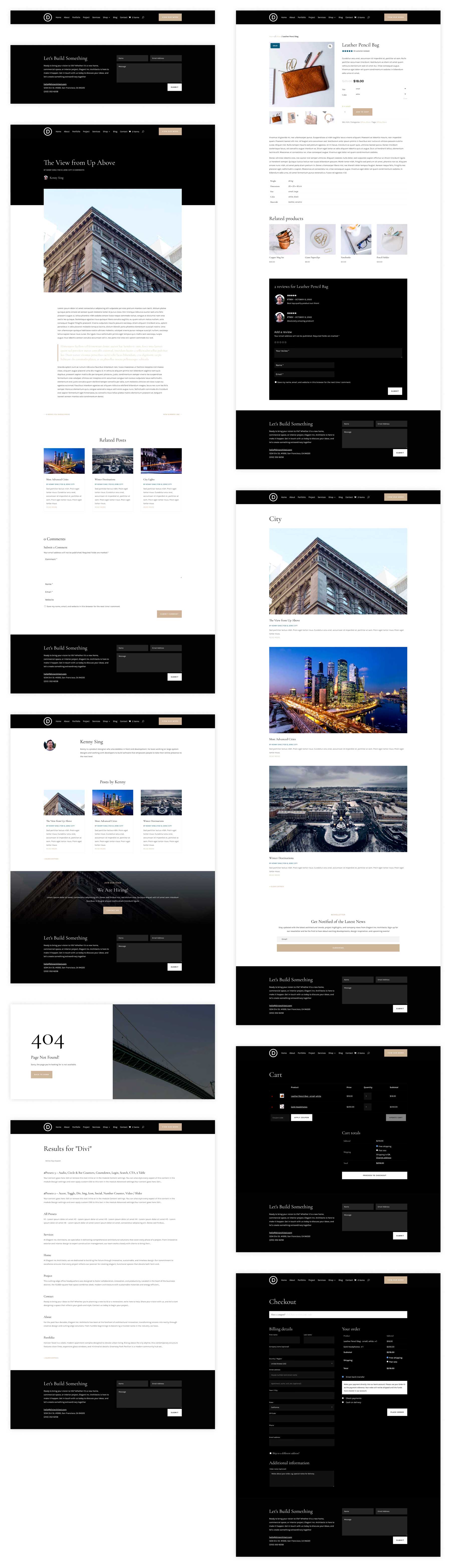 Site de démarrage d'architecte pour Divi