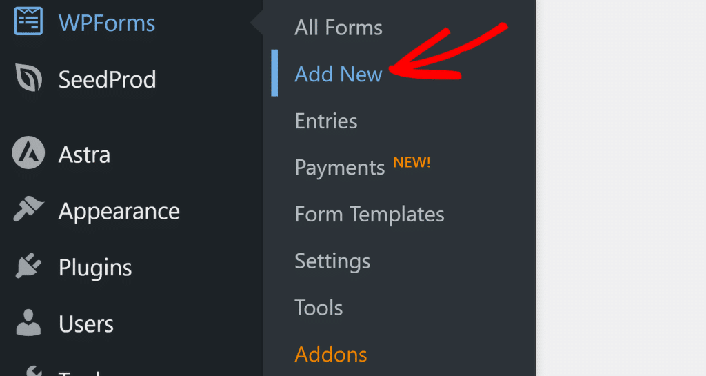 Yeni Ekle - WPForms Add new