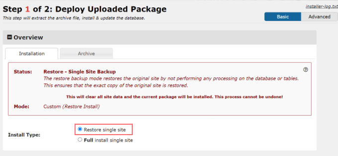 如何重新设计 WordPress 网站 – 分步指南 9 backup Website using Duplicator plugin
