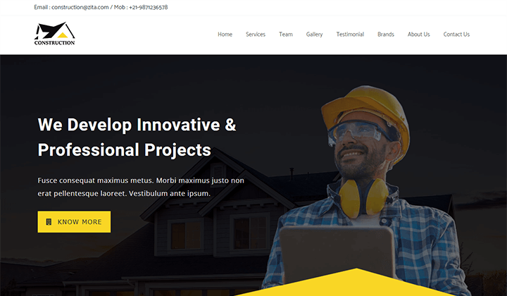 7 najlepszych motywów WordPress do podłóg i płytek 2 Construction & Building Template Kit